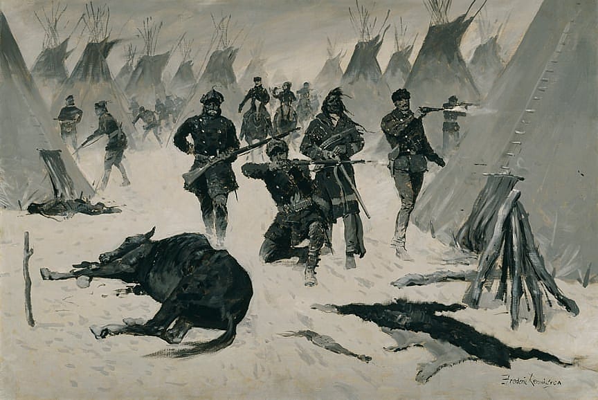 The Defeat of "Crazy Horse" by Colonel Miles, January, 1877