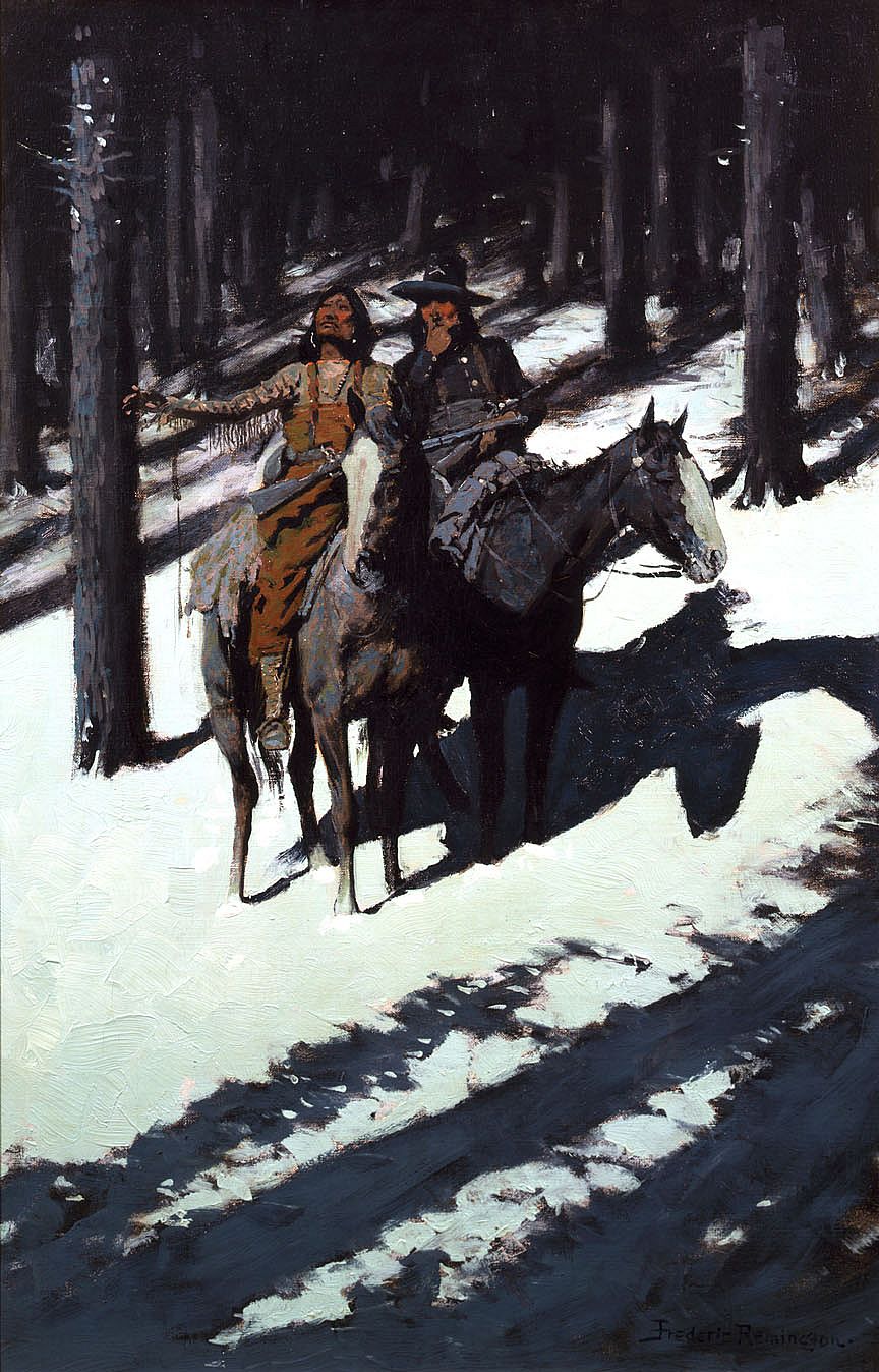 Indian Scouts in the Moonlight