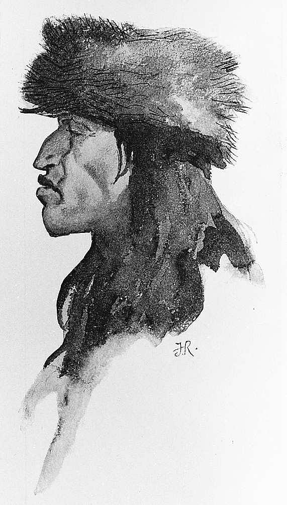 Untitled (Done in the Open, head of Indian in fur cap)