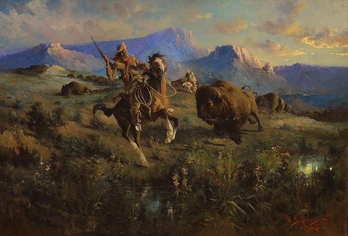 'Buffalo Hunt' by E.S. Paxson. 86.60