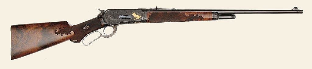 Gold inlaid Winchester Model 1886, Wes Adams collection
