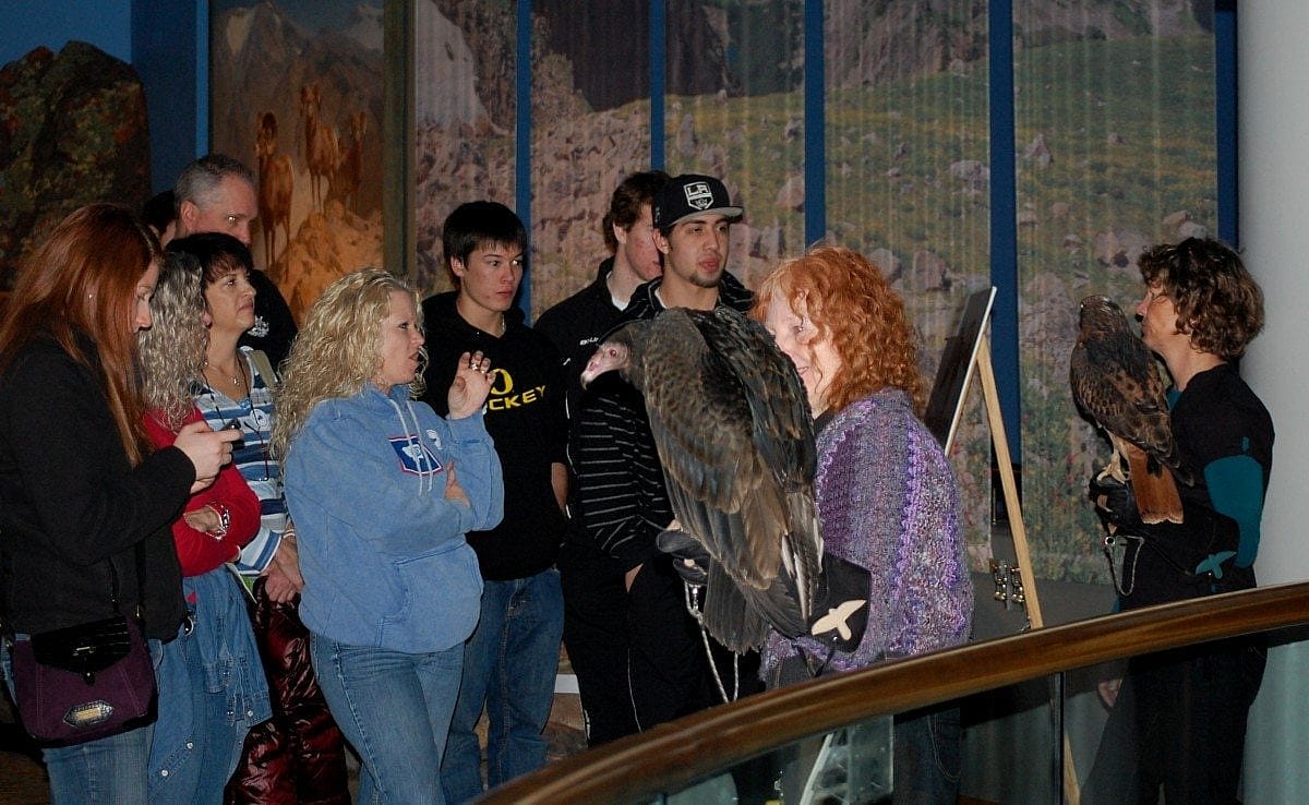 A public appearance of the Raptor Experience at the Center in late 2011.
