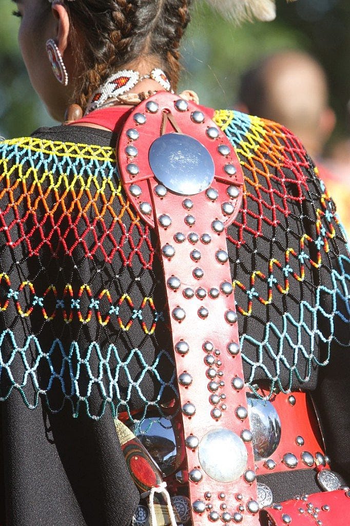 Powwow regalia is a wearable art form with many hours spent on beadwork and other details.