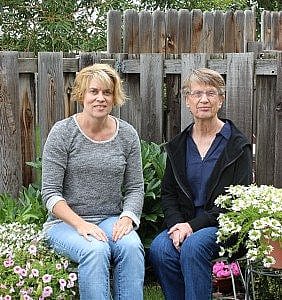Mom and I taking a break from playing tourist