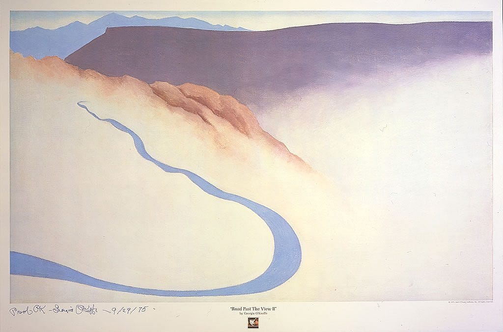 Georgia O'Keeffe (1887-1996). "Road Past the View II," 1975. Lithograph on paper. Gift of Carol and Jack O'Grady. 25.00.1