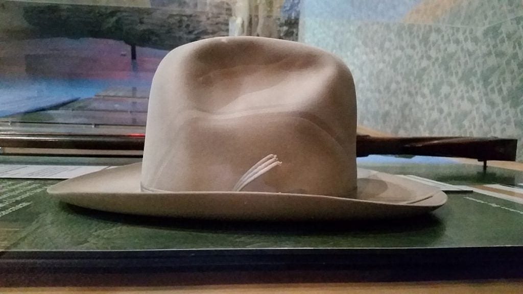 Beaver pelt hat on display in the Draper Natural History Museum. Photo by Corey Anco.