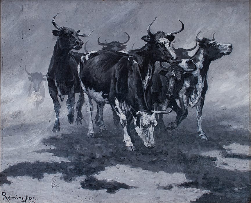 Cattle Drifting before the Storm