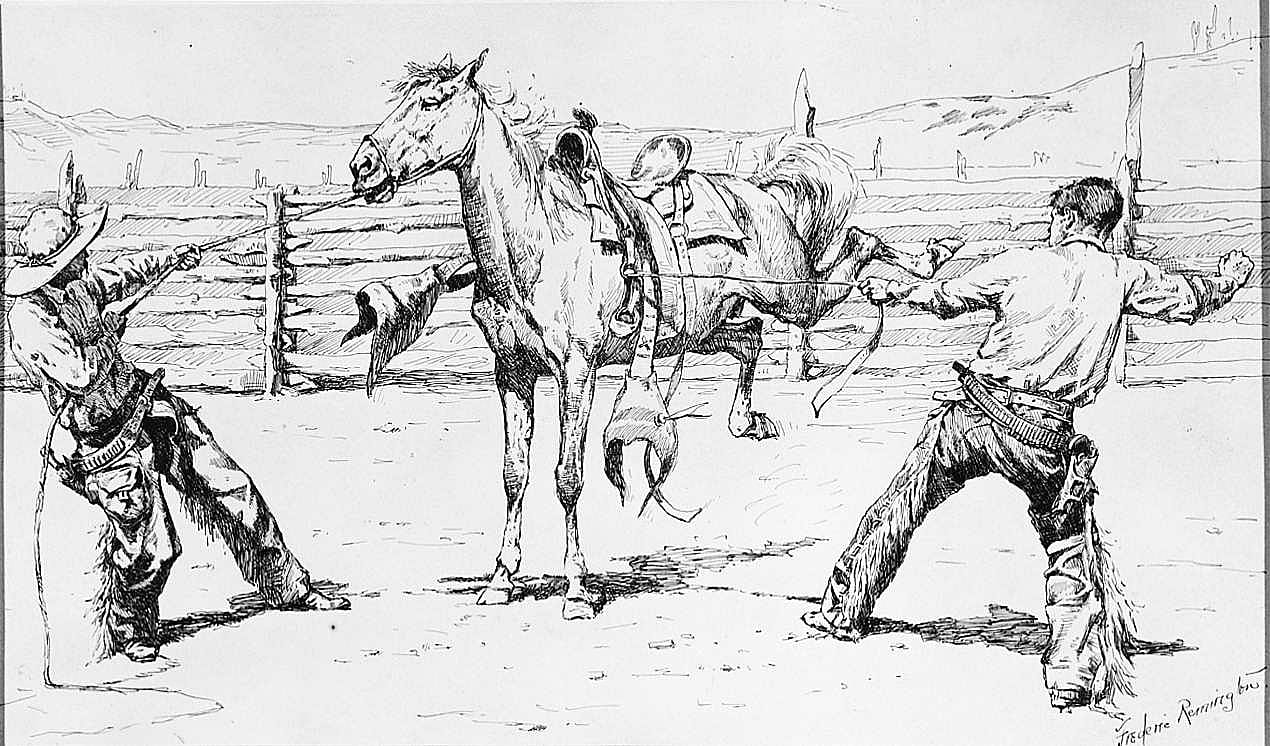Bronco Busters Saddling
