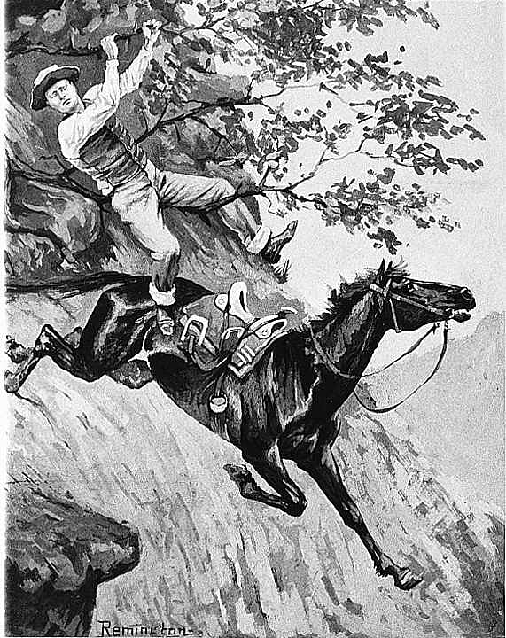 "Tom Kicked Away the Stirrups and Grasped the Low Branch of a Live-Oak Tree"