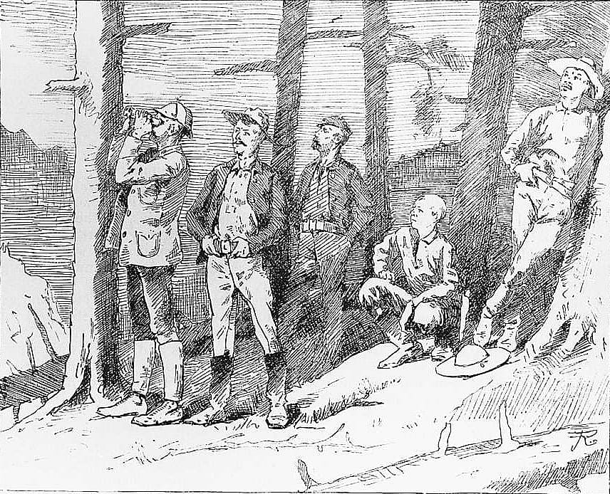 Our Party in Camp Watches Our Ascent
