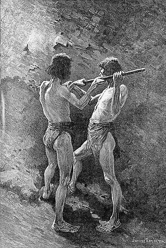 Mexican Miners at Work--Drilling