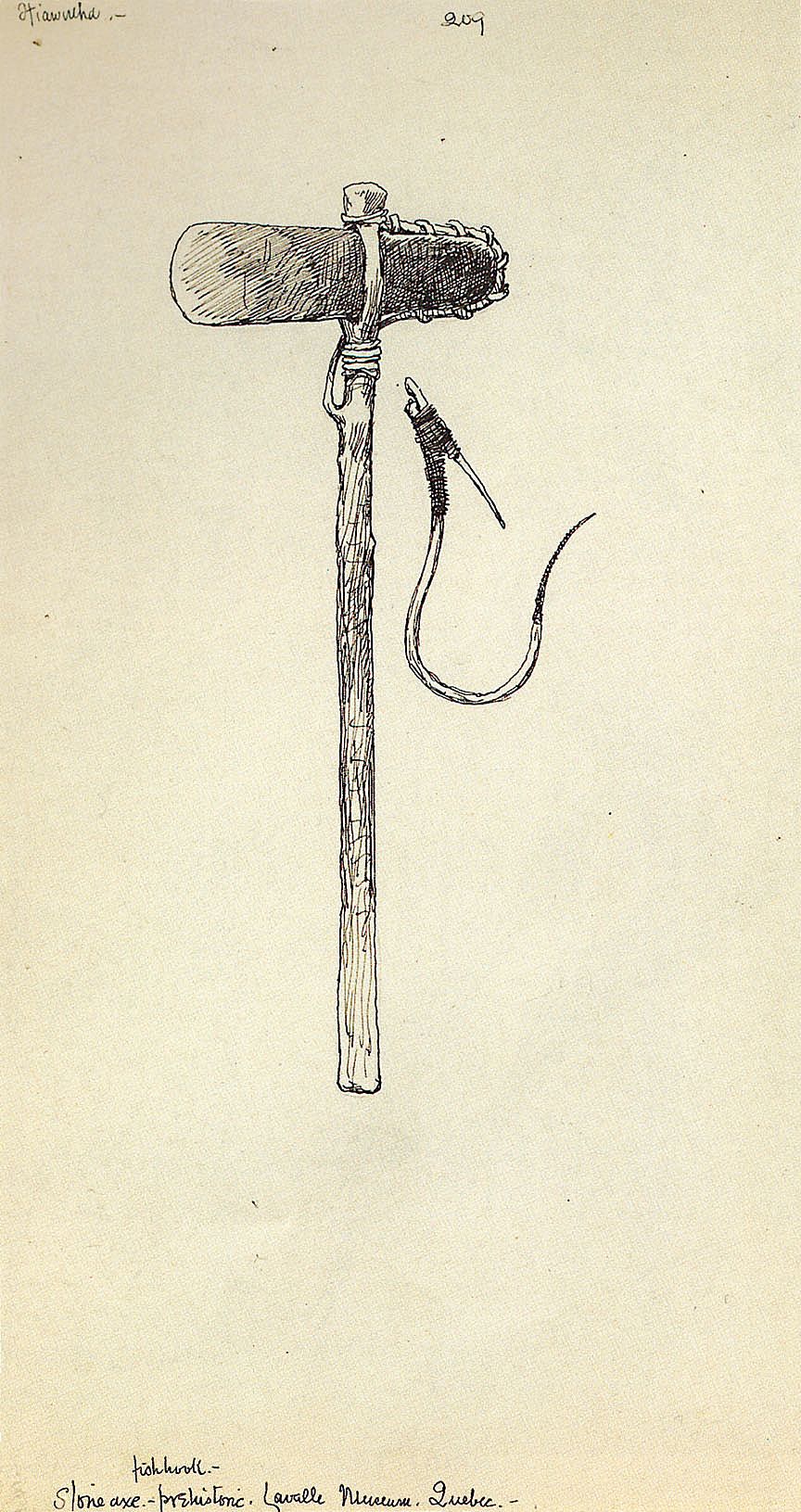 Fish-Hook, Stone Axe, Antique