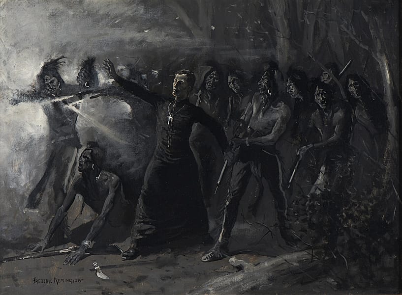 Father Lacombe Heading the Indians