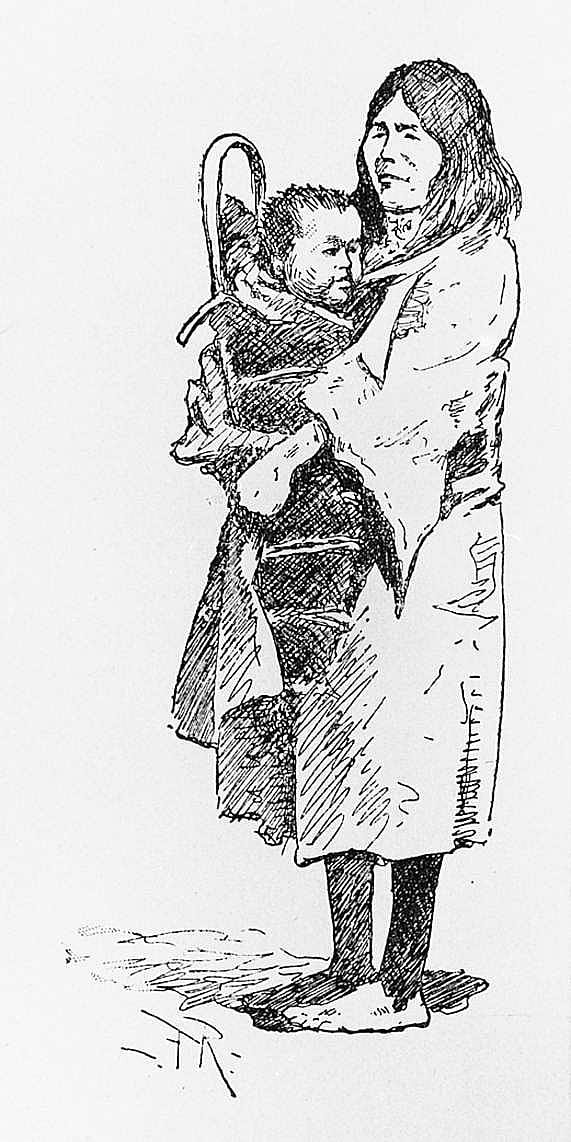 Untitled ("Our Italy," sketch of Indian woman with child)