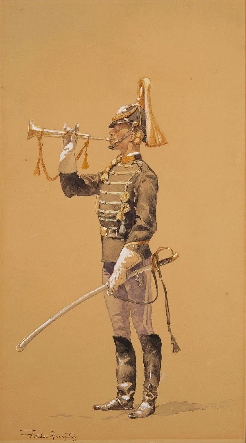 Taps. (Cavalry Bugler in Full Uniform)
