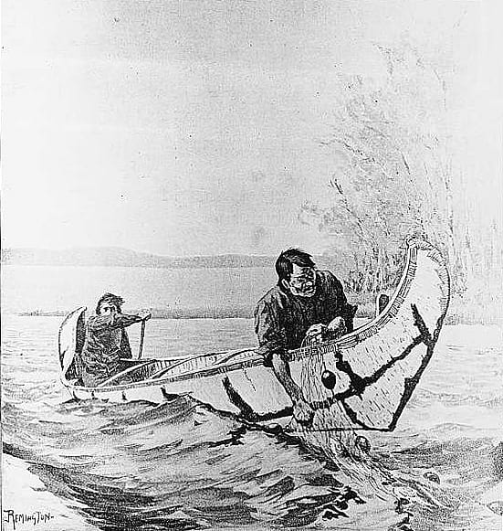 Big Fishing--Indians Hauling Nets on Lake Nepigon