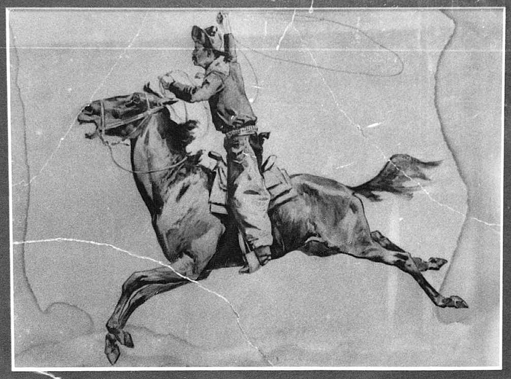 Untitled (cowboy on running horse)