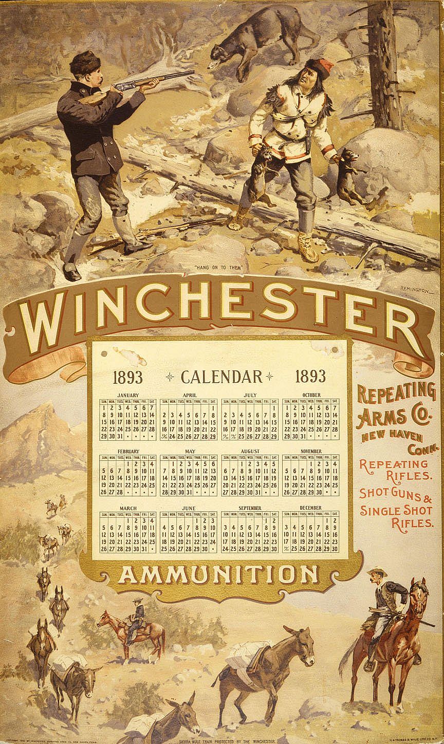 Winchester Calendar, 1893