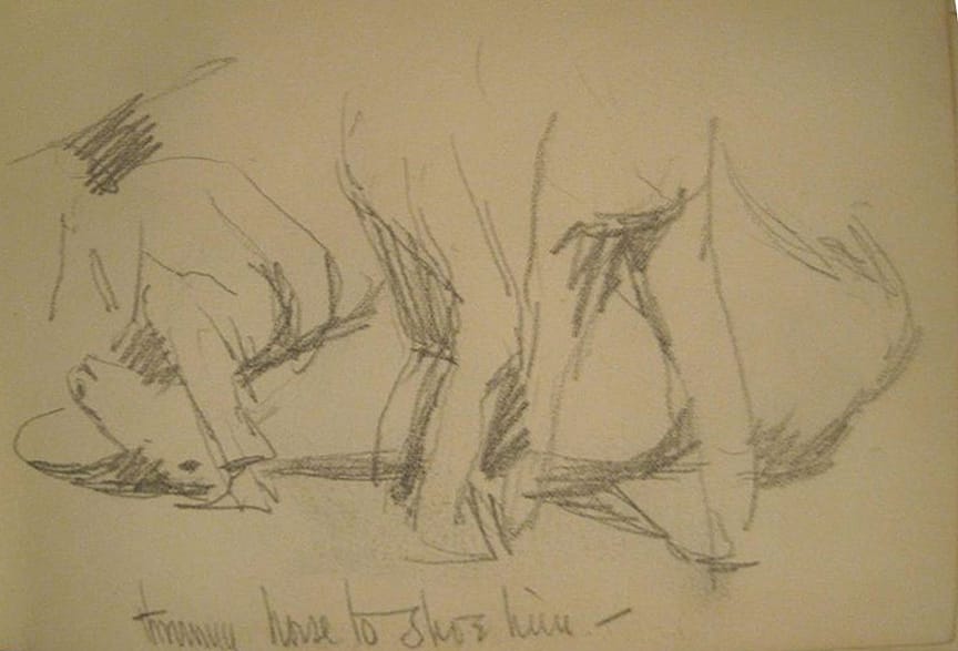 Sketch for Shoeing a Bronco