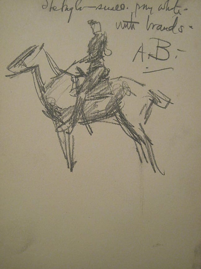 Untitled sketch (German Hussar, Long-Distance Riding)