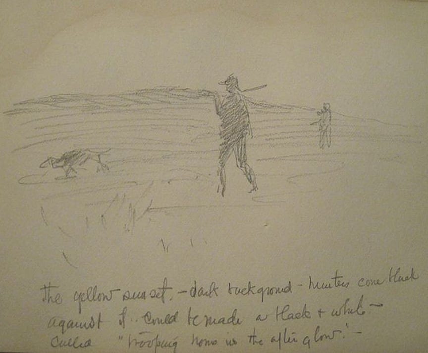 Sketch for Trooping Homeward in the After-Glow