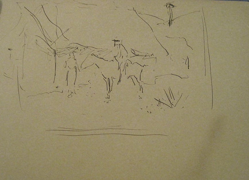 Untitled sketch ("Good Night! Perhaps I Shall Come To-morrow")