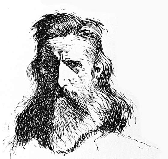 Untitled ("The Story of a Famous Expedition," headpiece, head of frontiersman)