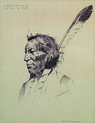 Untitled ("The Great Medicine Horse," initial-piece, Indian head)
