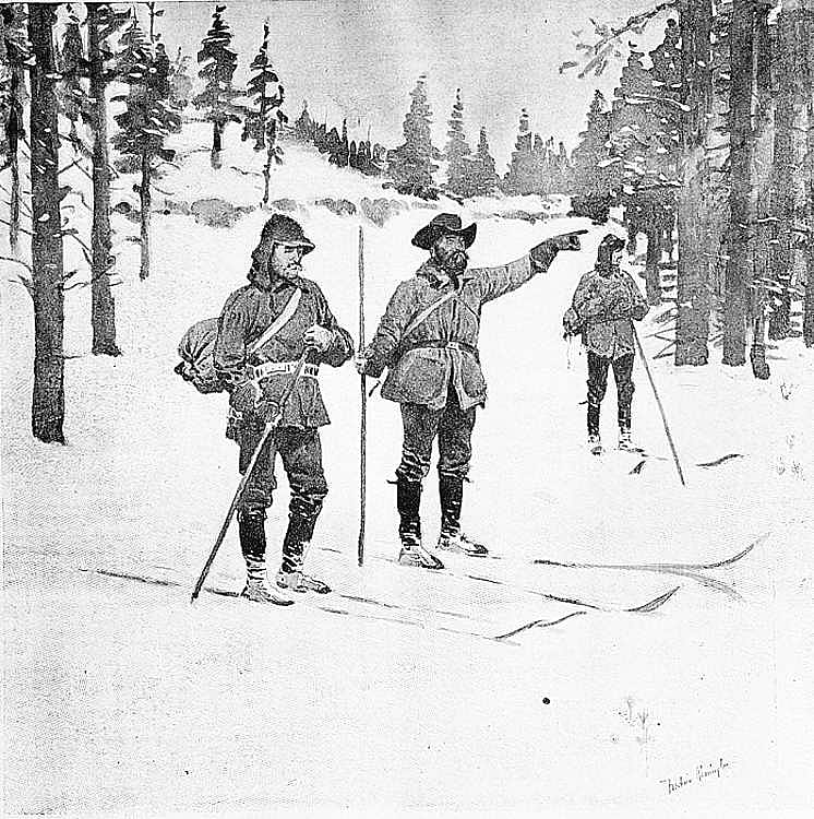 Cavalry Officers Inspecting the Yellowstone Park in Winter