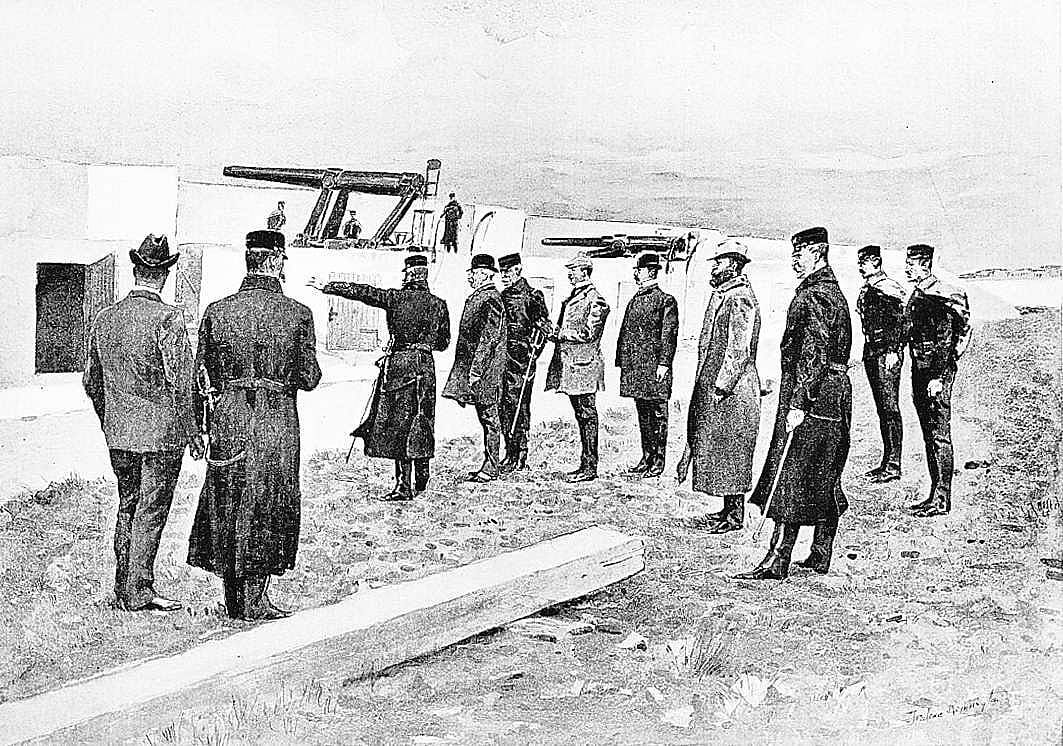 Major-General Nelson A. Miles, U.S.A., Inspecting the Defences of New York