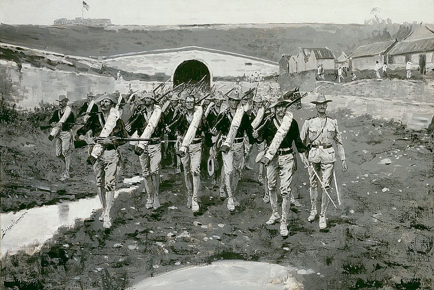 The 9th U.S. Infantry Entering Peking, August 15, 1900