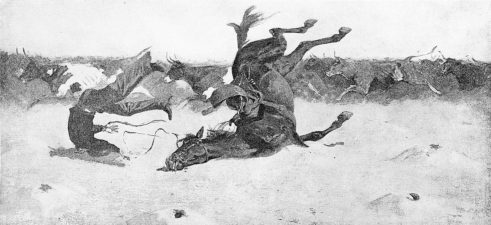 Desperate Riding in the Cattle Country--A Cowpony Caught in a Gopher Hole