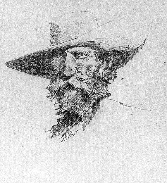 Untitled (Done in the Open, head of frontiersman)