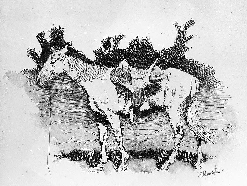 Untitled (Done in the Open, horse with saddle)