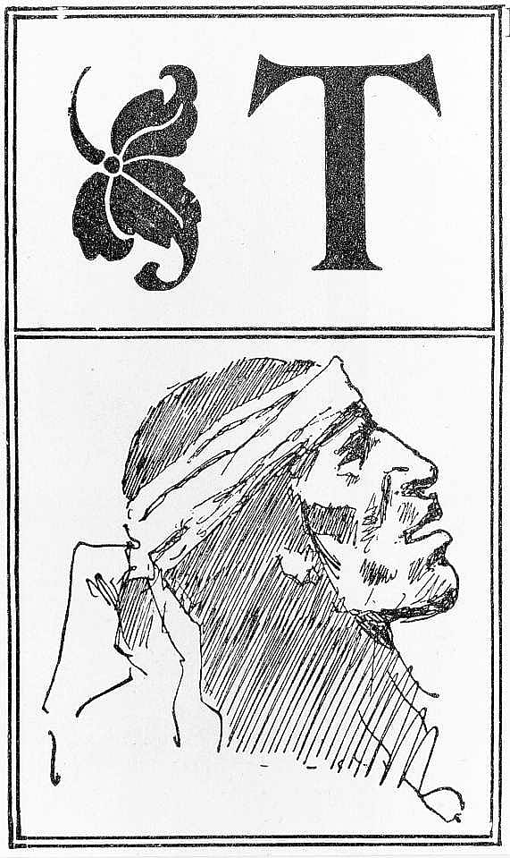 Untitled ("A Memorandum of Sudden Death," initial-piece for letter I, Indian head)