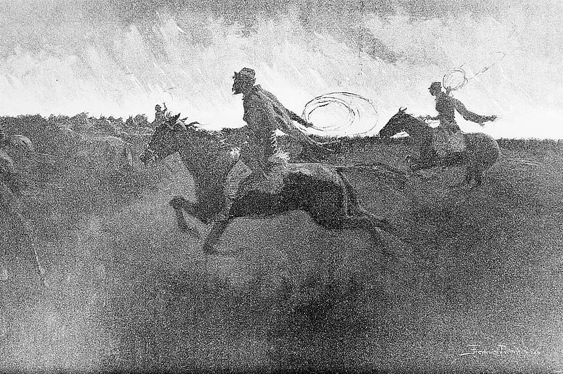 "I Could Hear the Gathering Thunder of Their Hoofs, as We Rolled the Herd before Us into a Gallop"