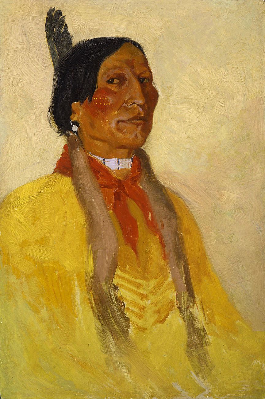 Untitled (Indian with eagle feather)
