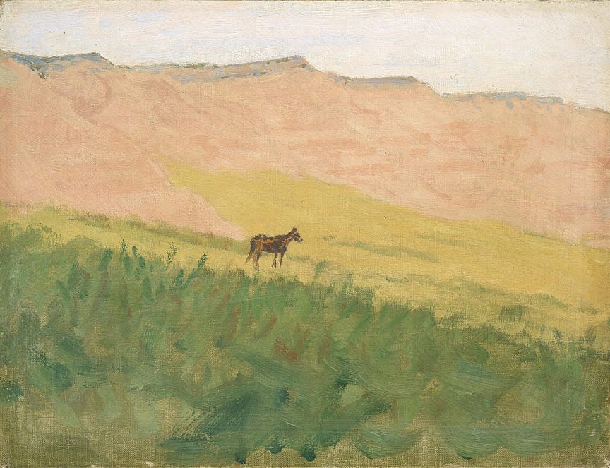 Untitled (landscape with horse)