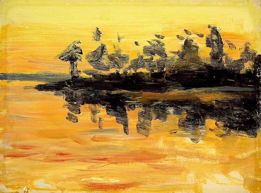 Untitled (trees on point of lake)