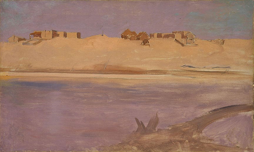 Untitled (landscape with adobe buildings)