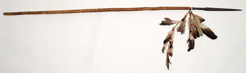 Eagle feather lance, ca. 1900. 1.67.470