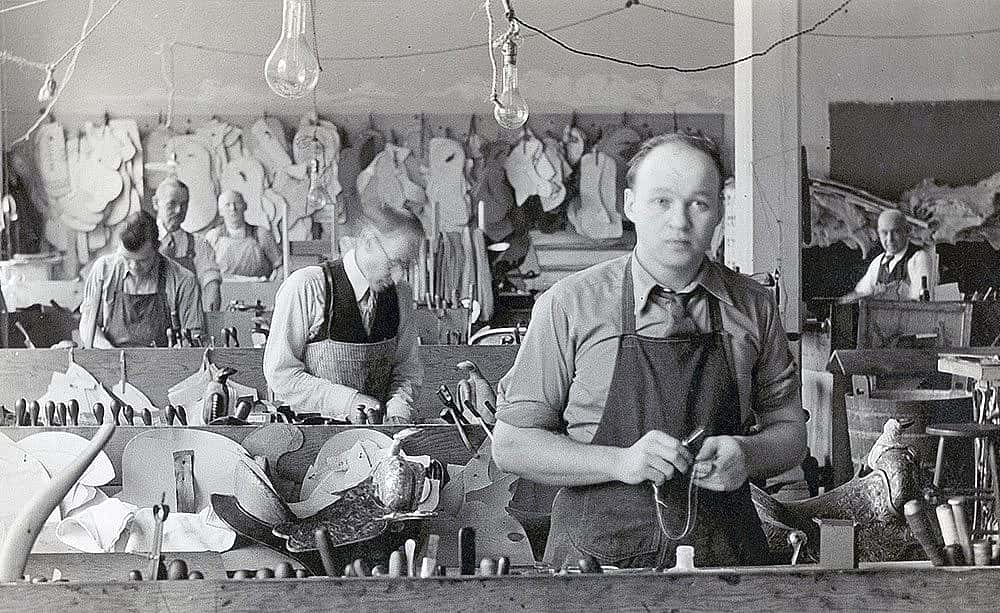 Victor Alexander at the California Saddle Shop, ca. 1936-39. Gift of Audrey Alexander Sommer. MS 60 Victor Alexander Collection, McCracken Research Library. P.60.87