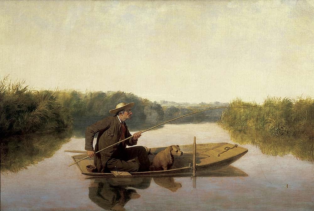 William Ranney (1813-1857), "First Fish of the Season," 1849, oil on canvas, 27 x 40 inches. Private collection.