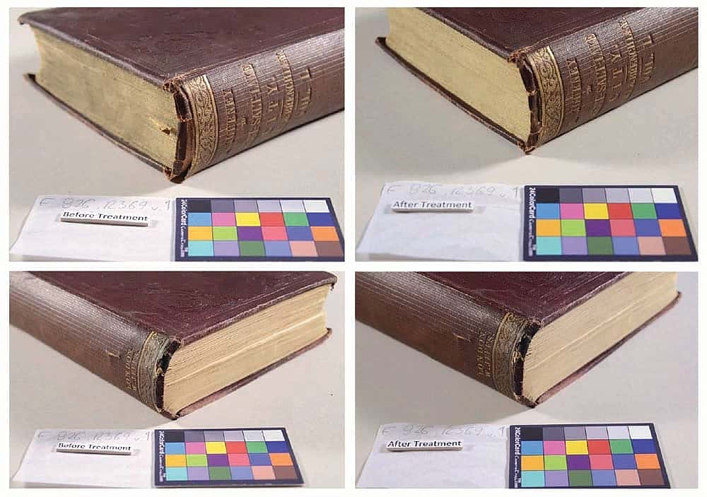 Comparison from treatment report prepared by Conservation Intern Brianna Cunningham.