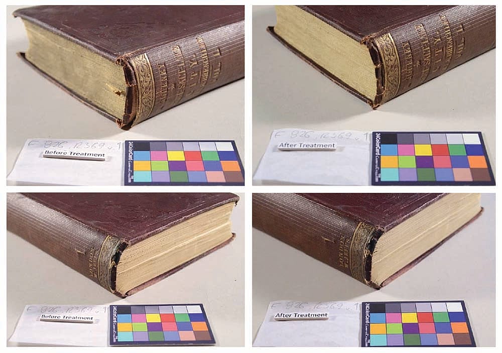 Comparison from treatment report prepared by Conservation Intern Brianna Cunningham.
