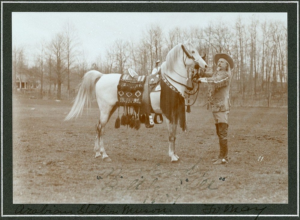 Buffalo Bill with his white horse