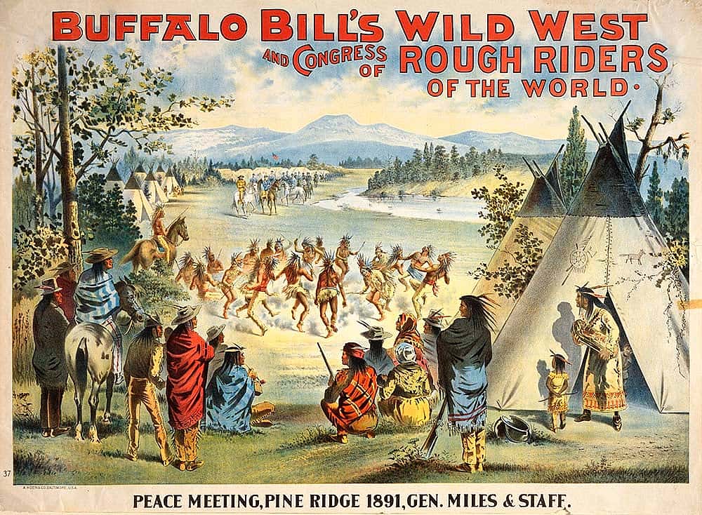 Peace Meeting, Pine Ridge 1891, Gen. Miles and Staff, A. Hoen & Co., Baltimore, MD, ca 1895. Original Buffalo Bill Museum Collection. 1.69.406