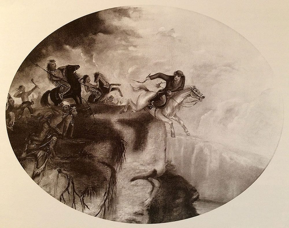 Unknown artist. McCullough's Leap, after 1852. Original oil on canvas; reproduced here from magazine image, 24.875 x 29.5 inches. Gift of Edgar William and Bernice Chrysler Garbisch. 10.77