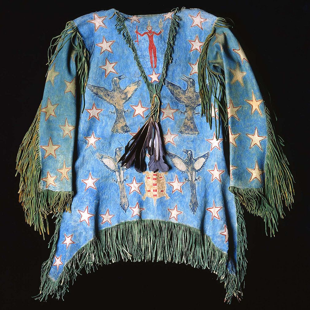 Ghost Dance shirt, Arapaho, ca. 1890. Chandler-Pohrt Collection. Gift of Searle Family Trust and the Paul Stock Foundation. NA.204.5