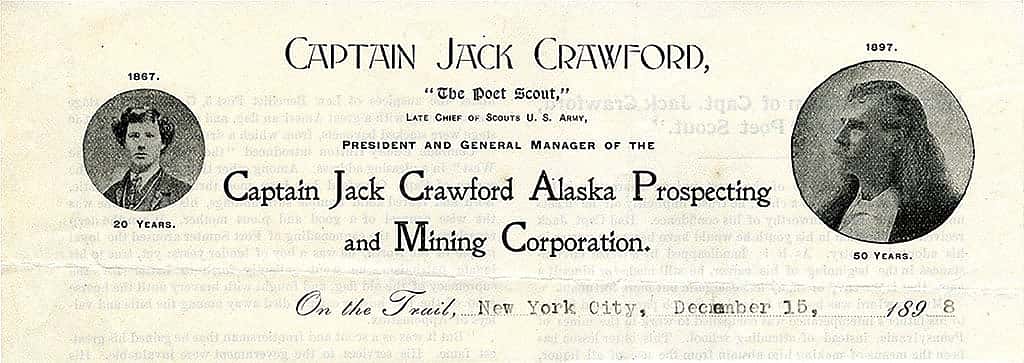 Portion of the letterhead of Crawford's Alaska Prospecting and Mining Corporation, December 15, 1898. MS 322 John Wallace Crawford Collection. MS322.03.09.06